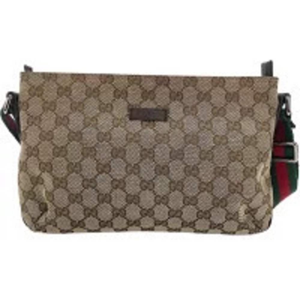 Gucci GG Canvas Sherry Shoulder Bag Beige Cream